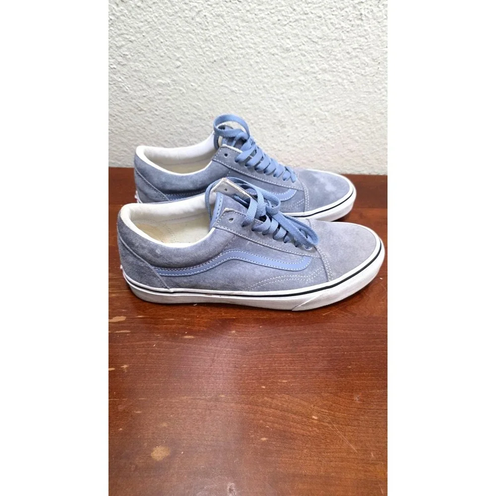 Vans Old Skool Blue Suede Sneakers Mens Size 9 US‎ Lace-Up Casual Shoes